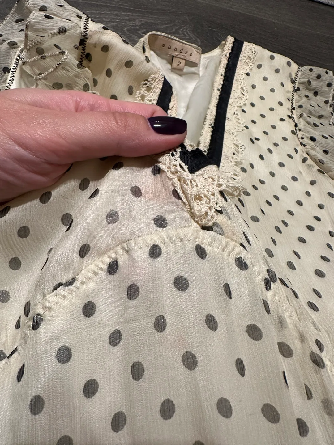 Sandro dress size 2 polka dot image indicator(5)