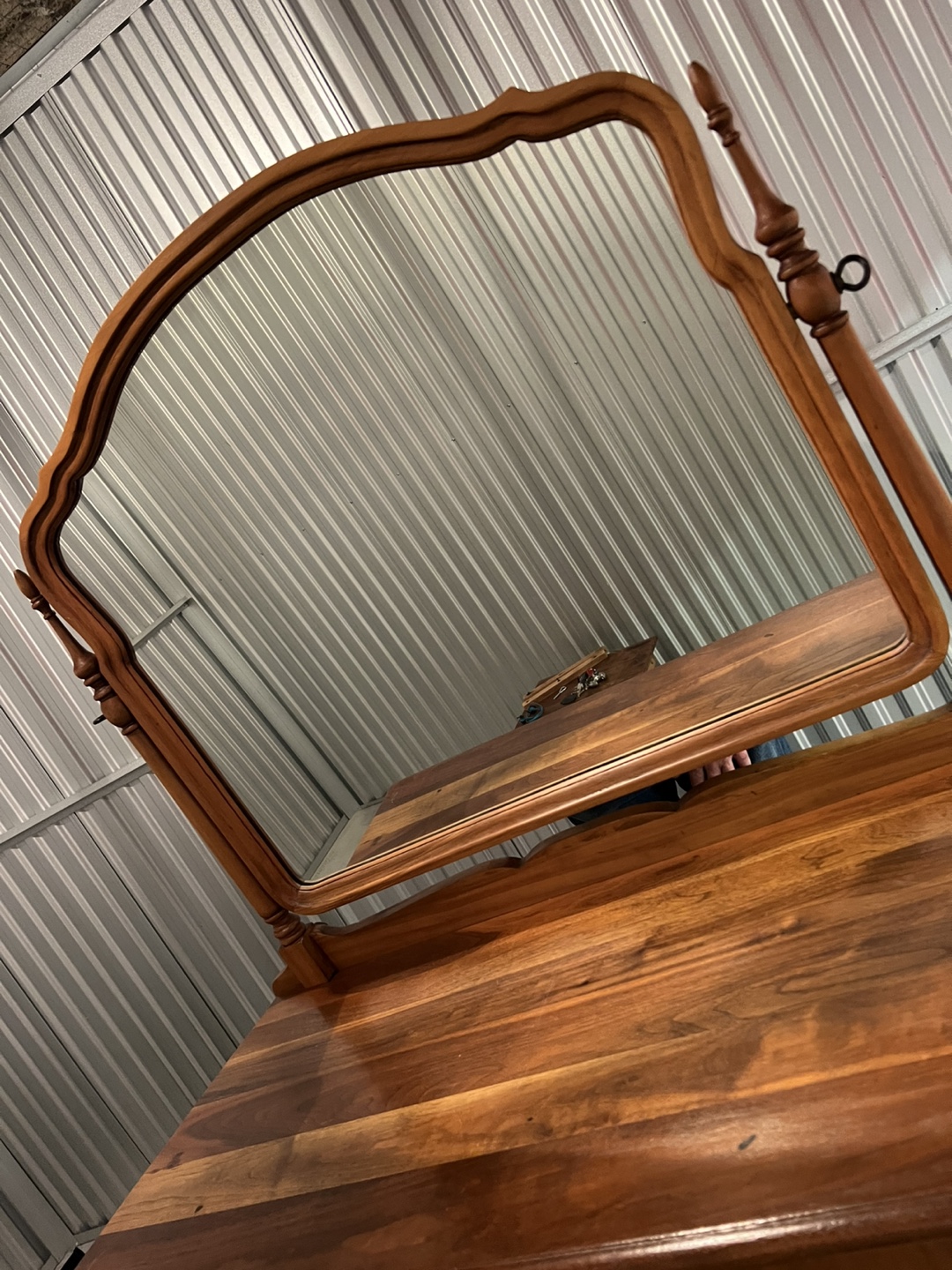 Vintage Wooden Dresser with Mirror - photo 2