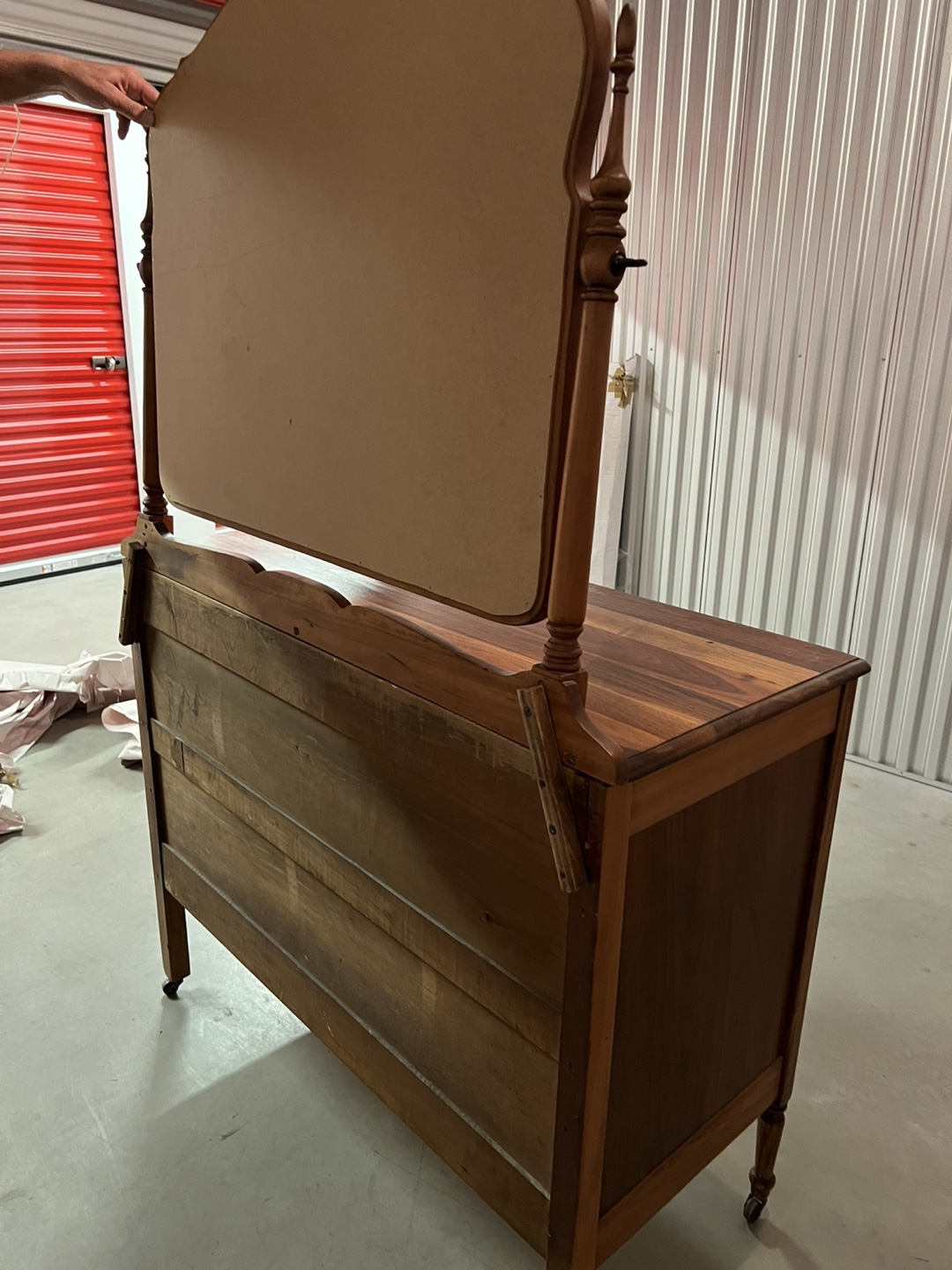 Vintage Wooden Dresser with Mirror - photo 3