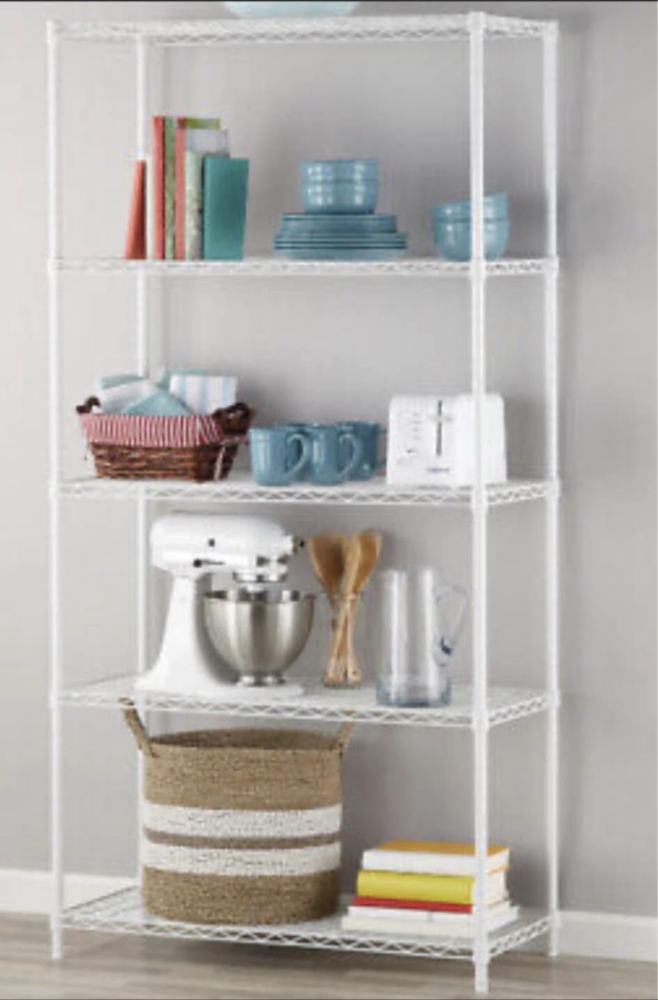 White Wire Shelving Unit - photo 2