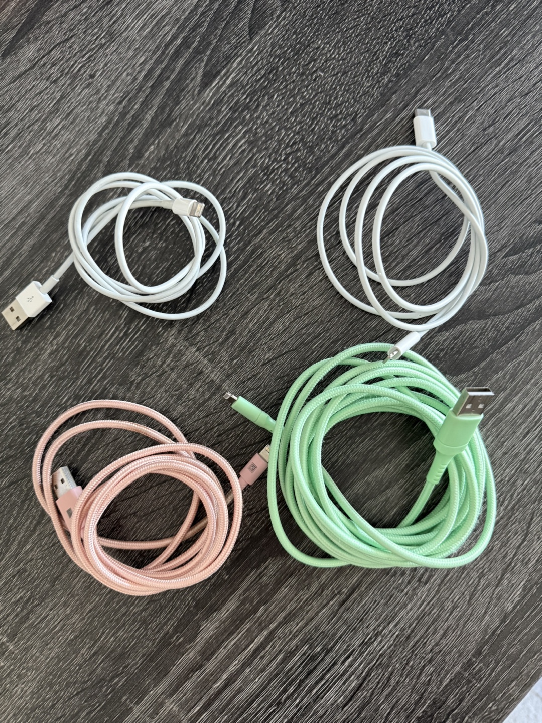 Charging cables usb, usb c, lightning for Apple, android