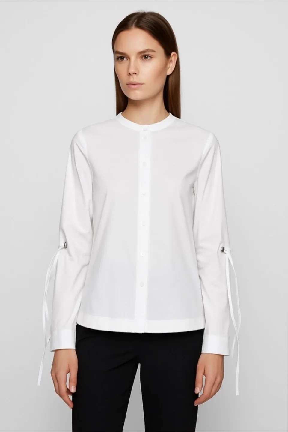 Hugo Boss Erilia White Button-Up Blouse size 8 thumbnail