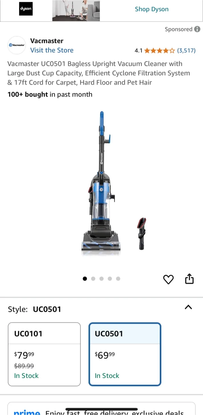 Vacmaster Bagless Upright Vacuum Cleaner image indicator(4)