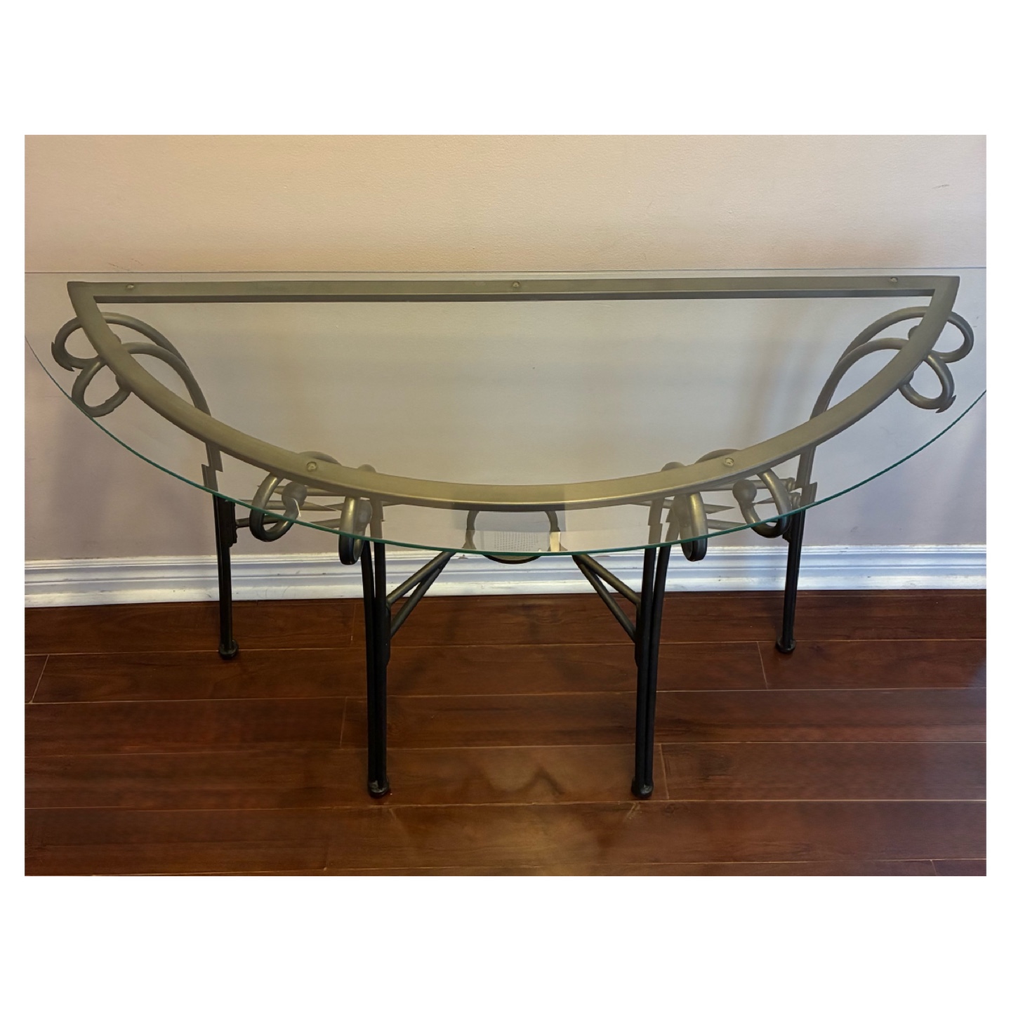 Semi-Circular Glass Table - photo 2