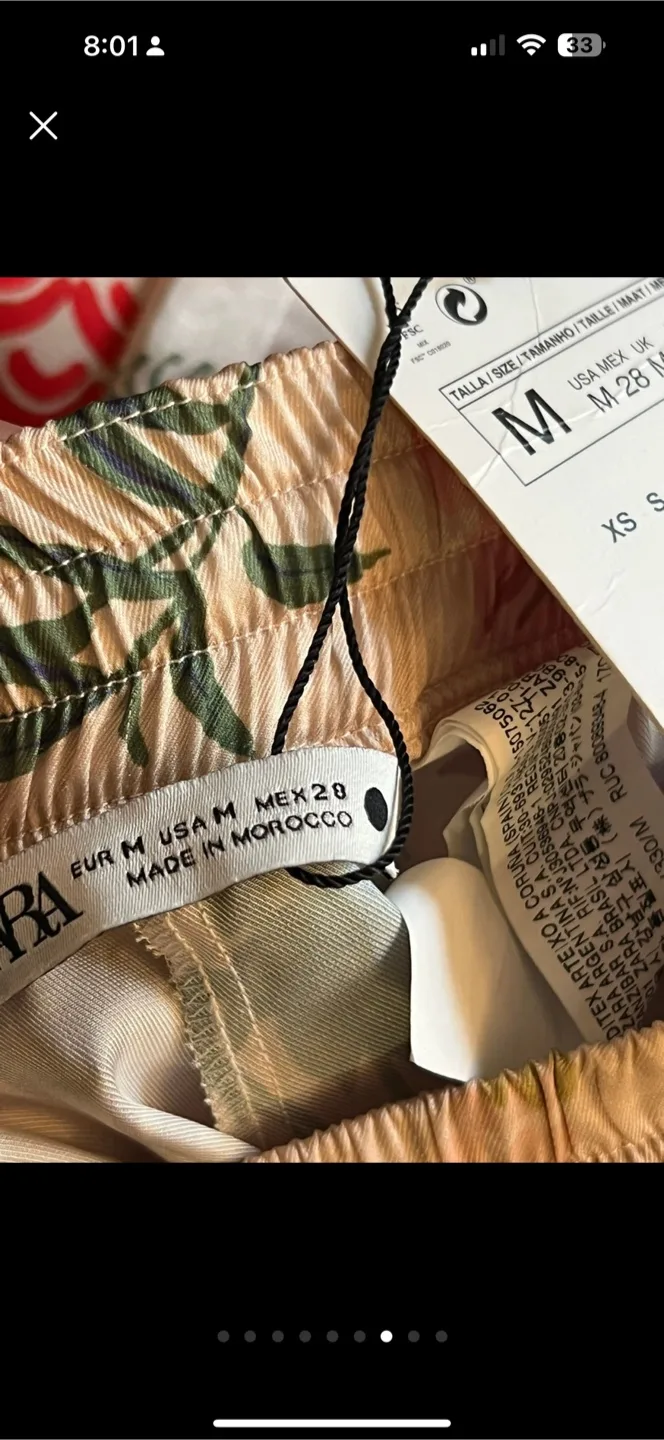 Zara Printed Pants - Size Medium image indicator(3)