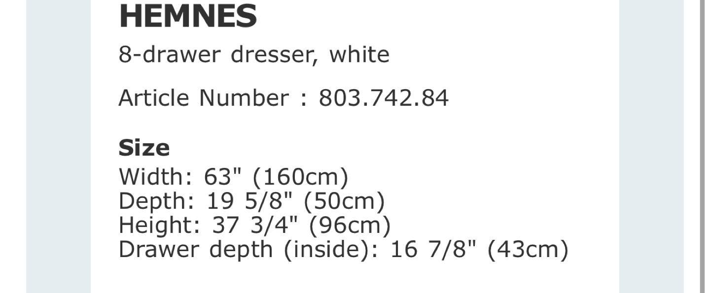 IKEA HEMNES Dresser - White - photo 5