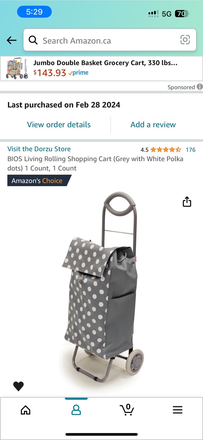 Rolling Shopping Cart with Polka Dots - photo 2