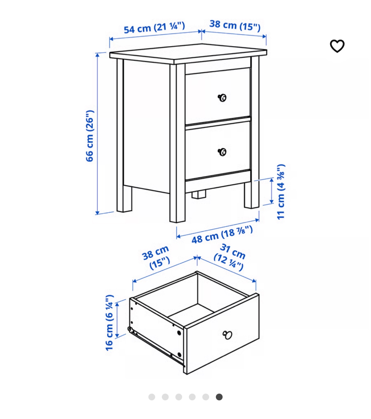 IKEA White Nightstand with Two Drawers - photo 4