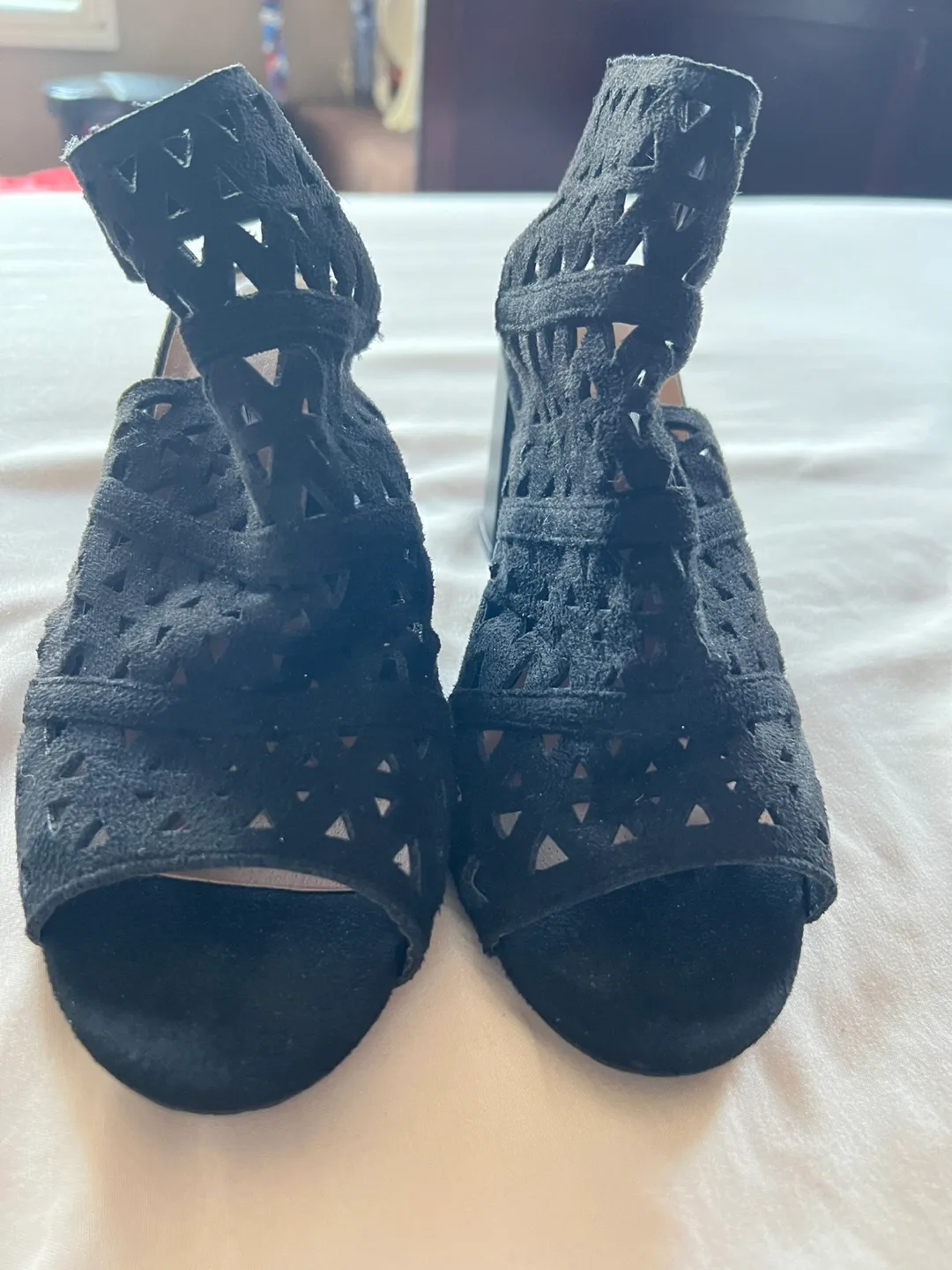 Black Cut Out Heel Sandals thumbnail