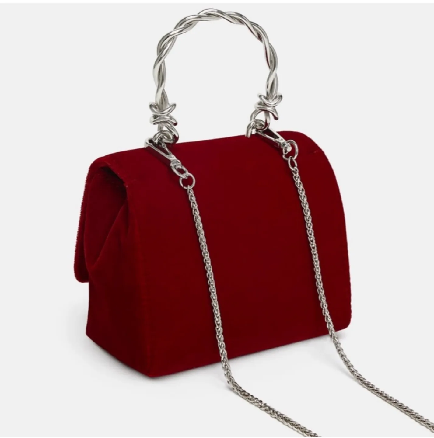 Brand new Zara small velvet purse image indicator(4)