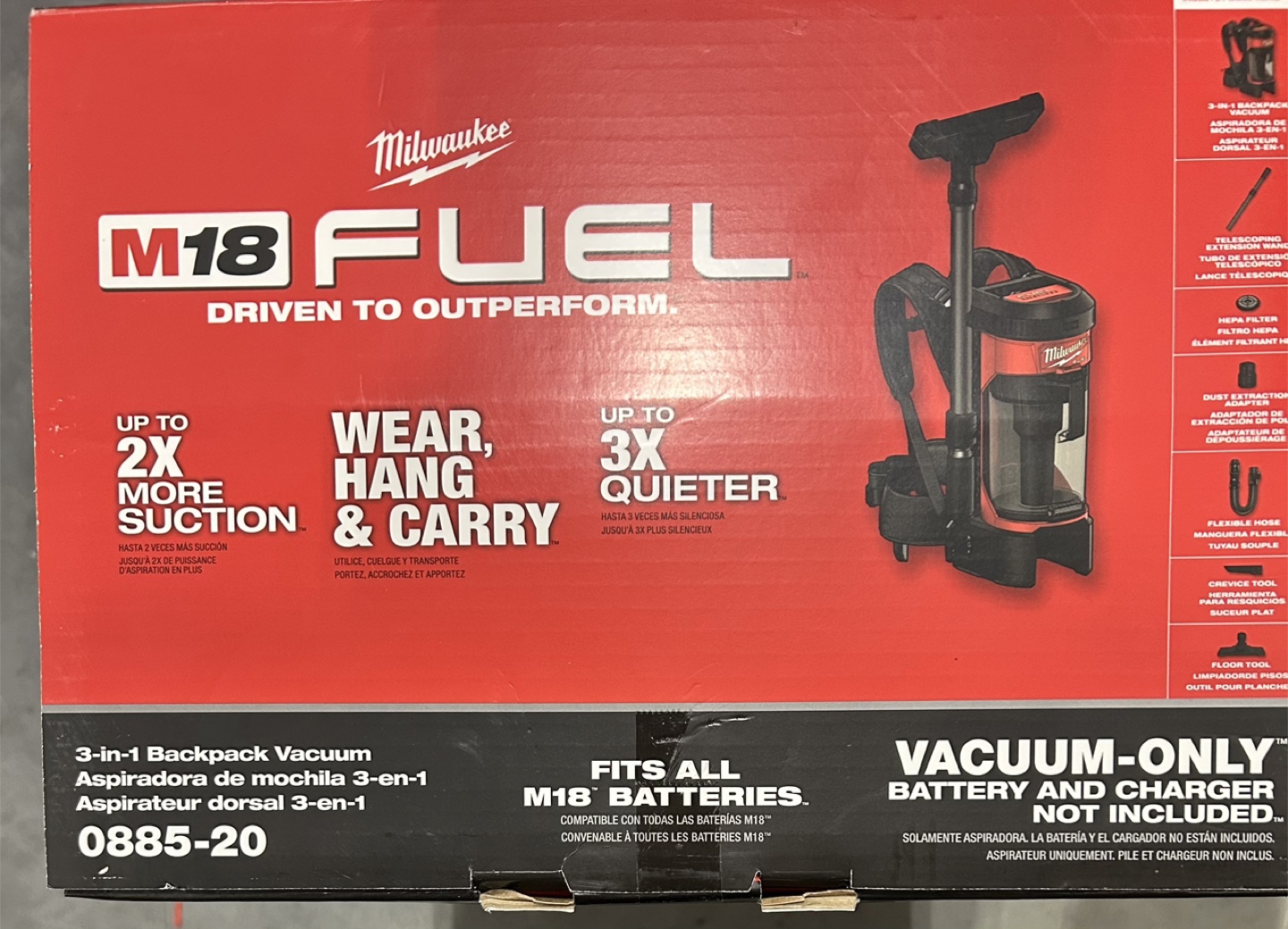 Lithium-Ion Brushless 1 Gal. Cordless 3-in-1 Backpack Vacuum