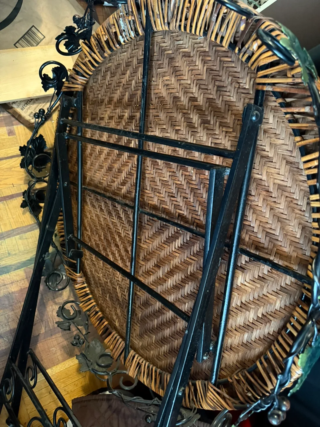 Wicker and Wrought Iron Table thumbnail