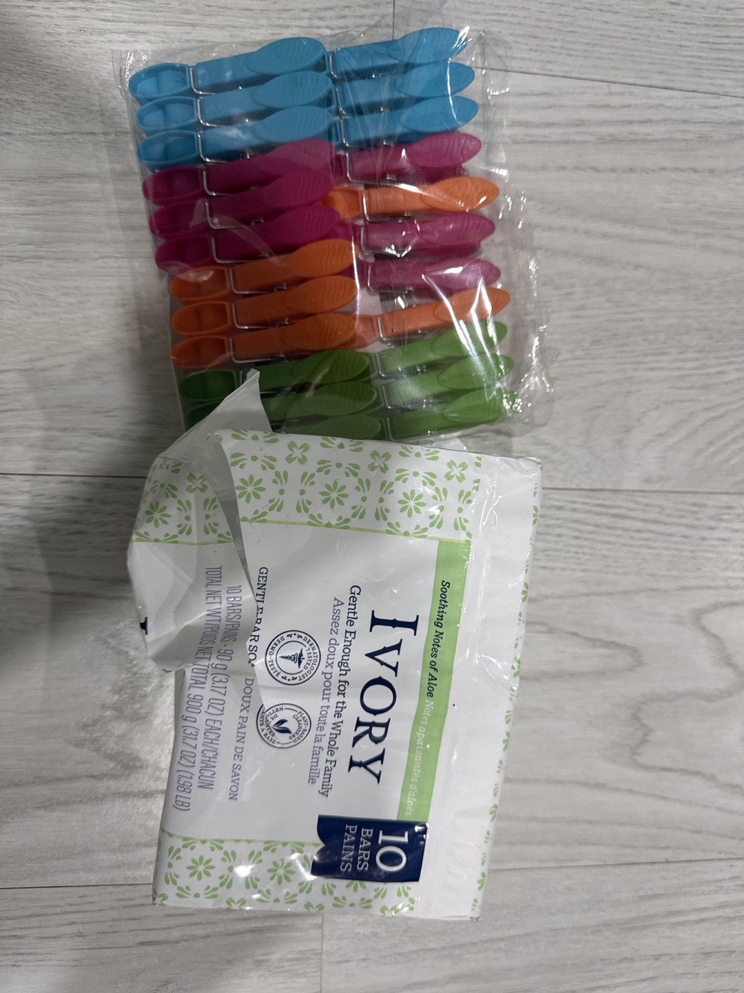 Clothes Pins and Ivory Soap x 6