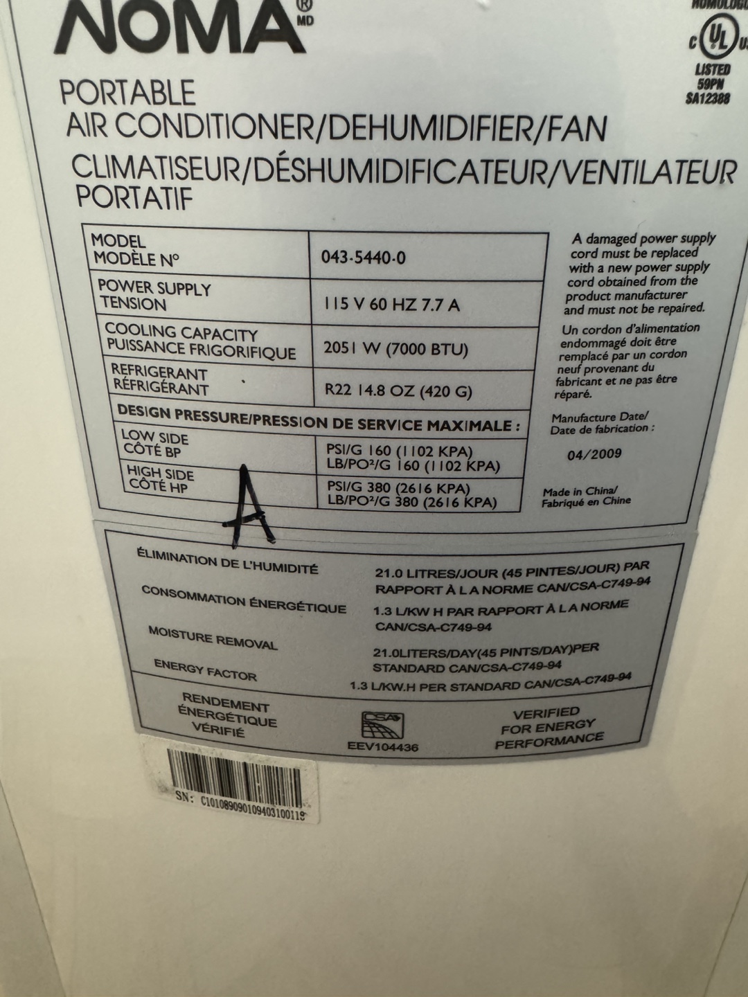 NOMA Portable Air Conditioner - photo 3