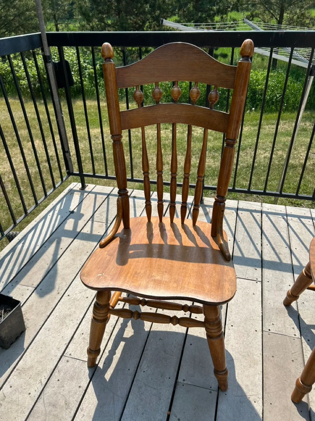Set of four wooden kitchen chairs thumbnail