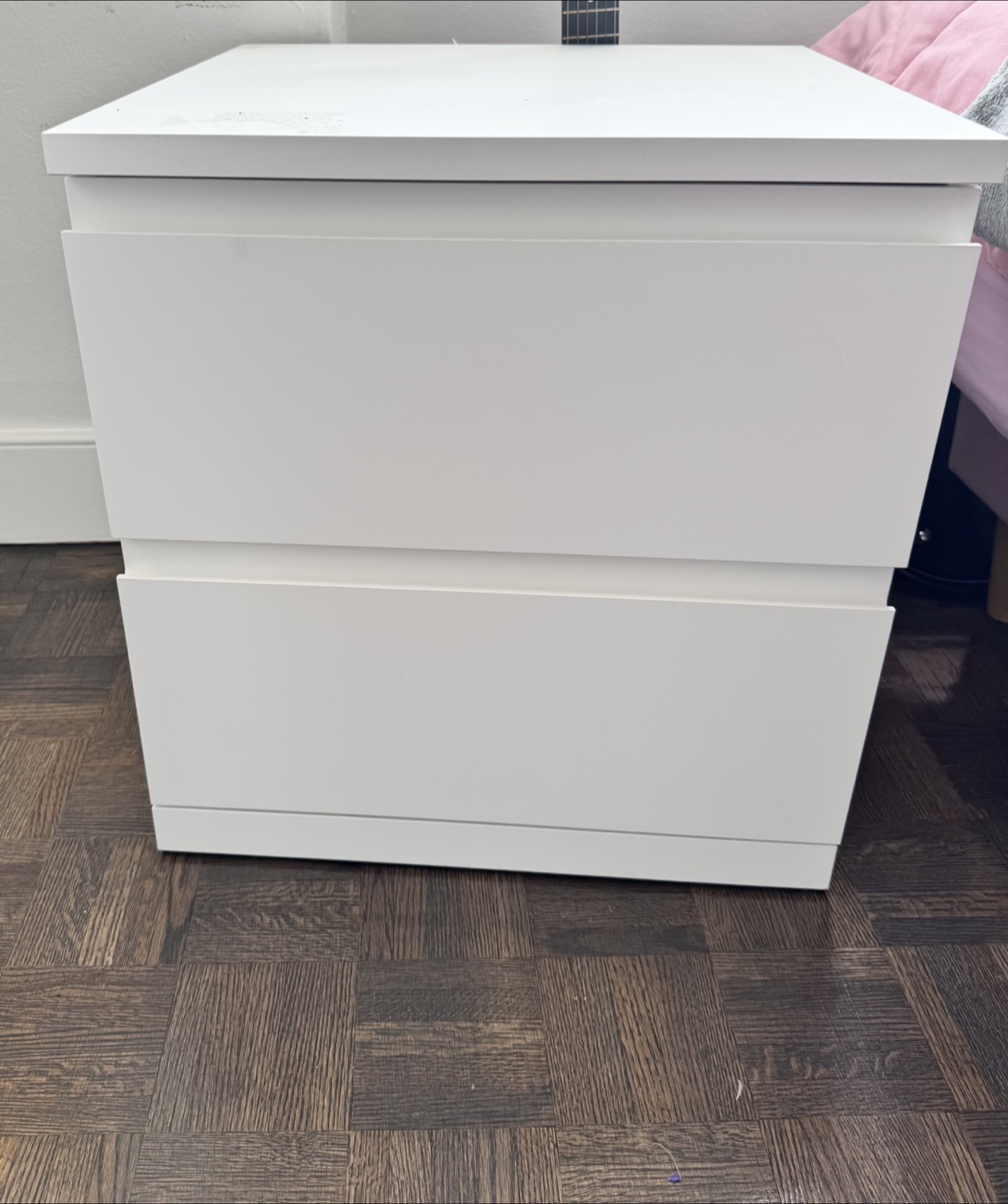 White two Drawer Nightstand