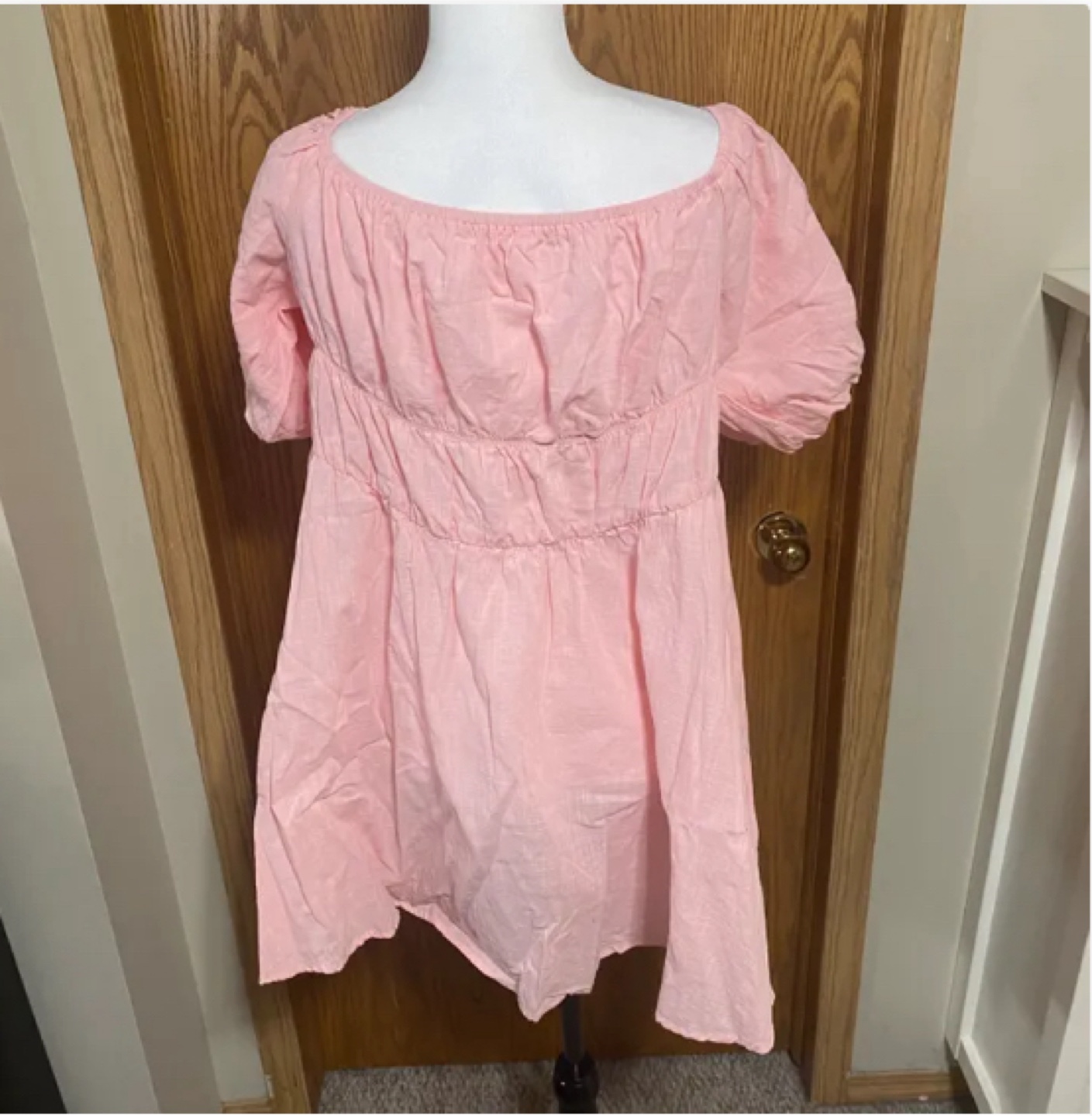 Plus Size Off Shoulder Lantern Sleeve Dress
