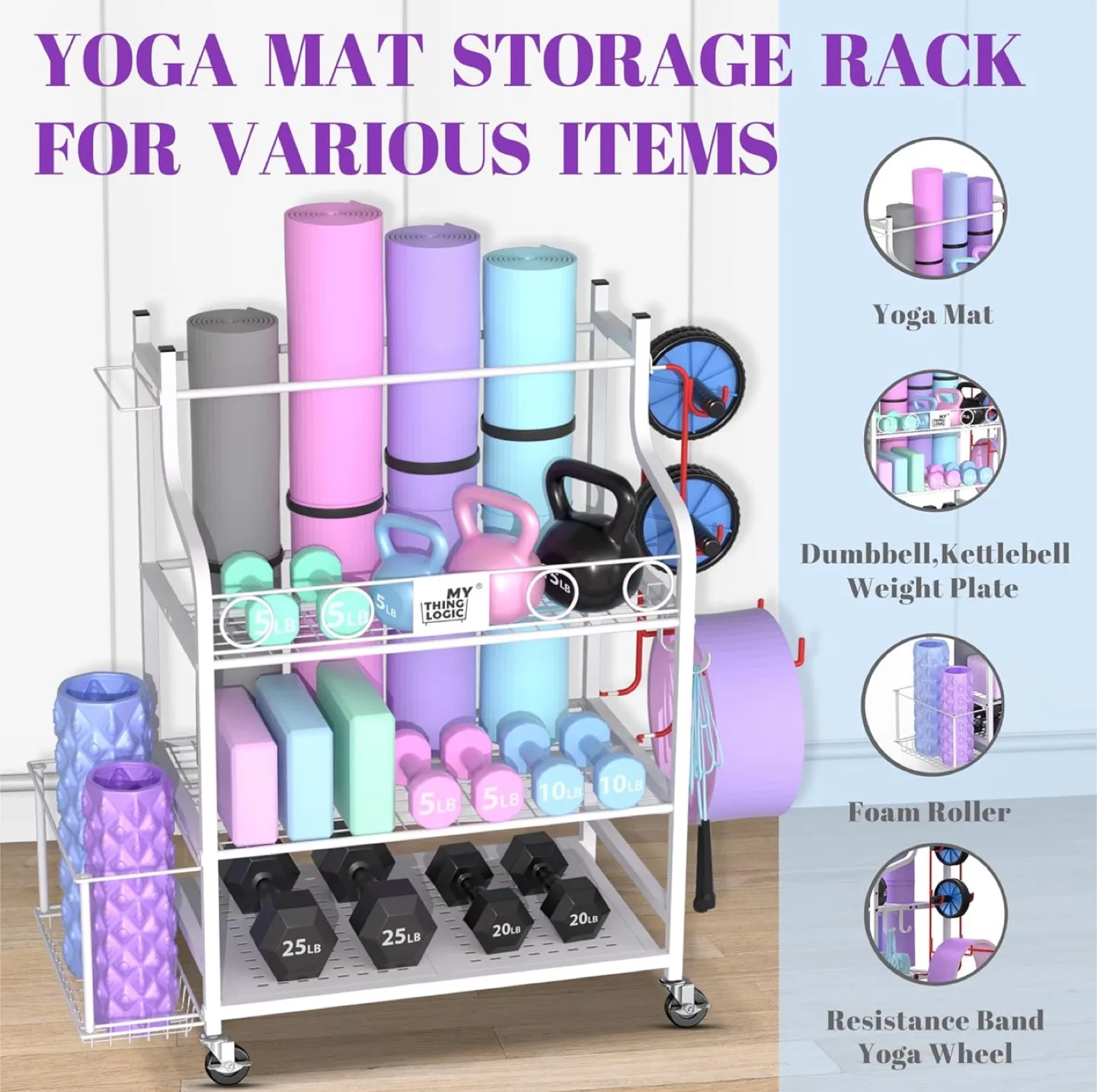 Yoga Mat Storage Racks, Home Gym Storage Rack - NEW thumbnail