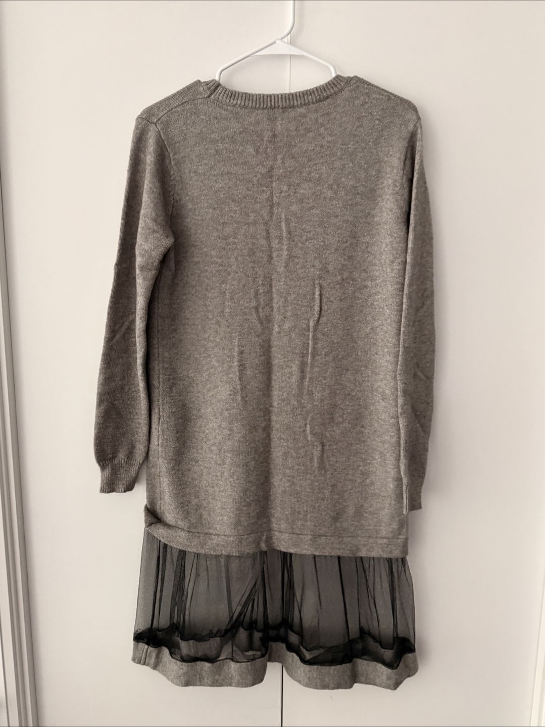 Grey sweater dress with tulle skirt - photo 2