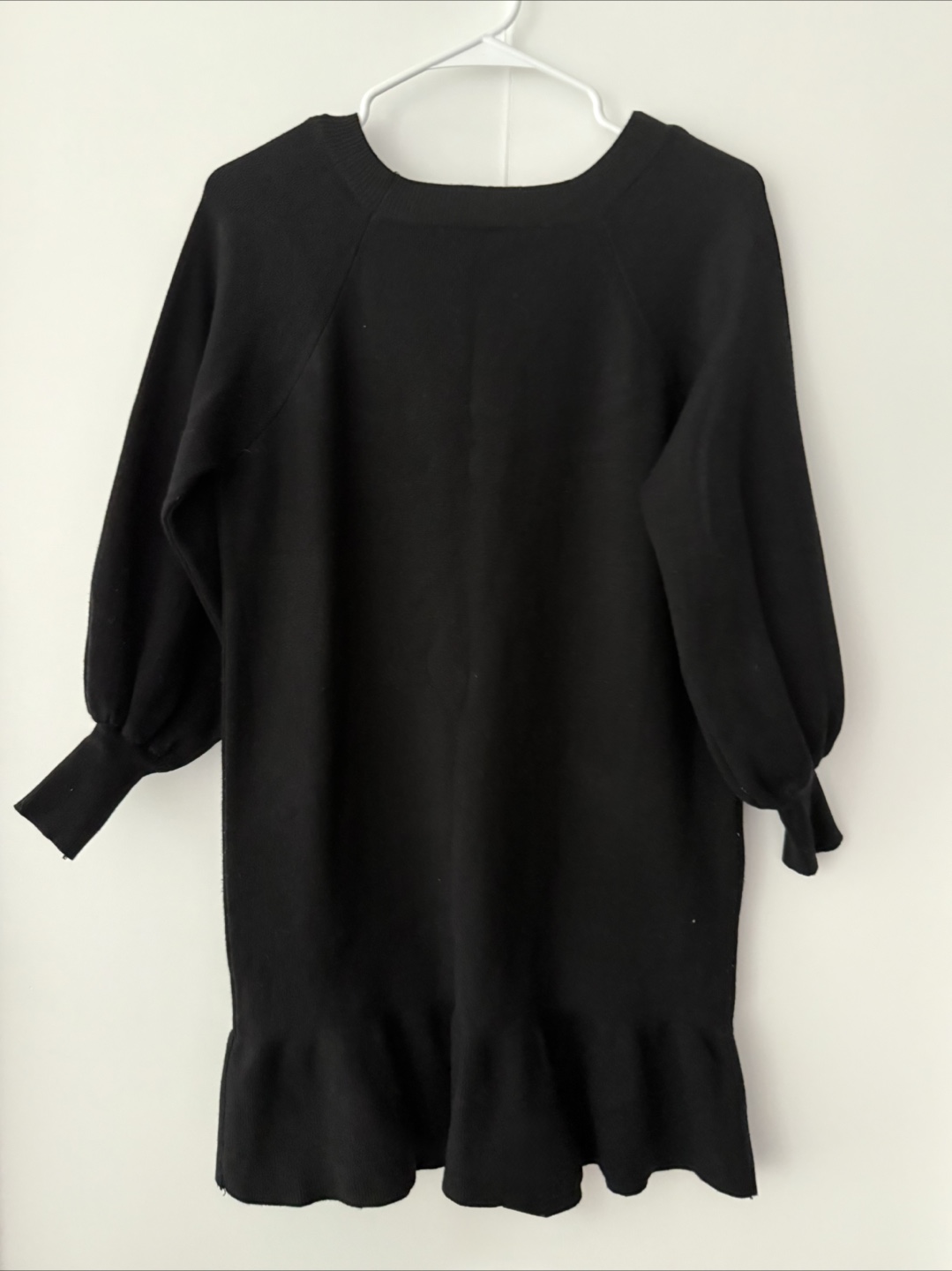 Black Knit Dress with Ruffle Hem - photo 2