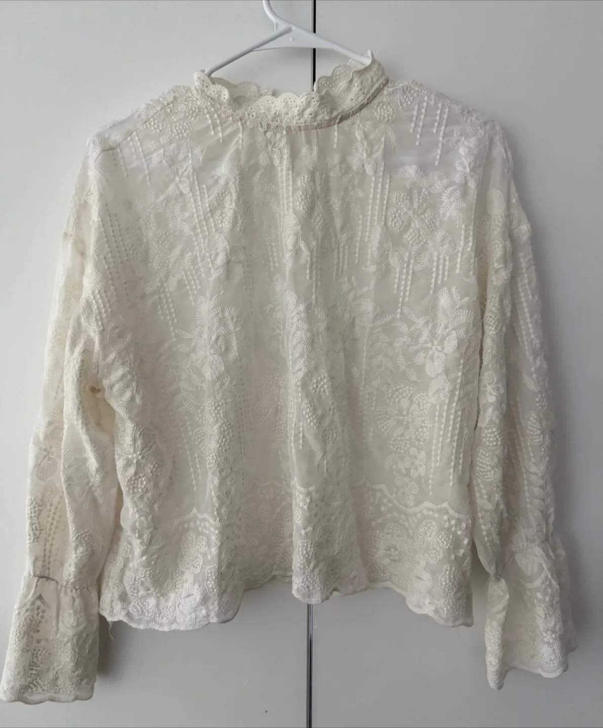 White Floral Lace Top thumbnail