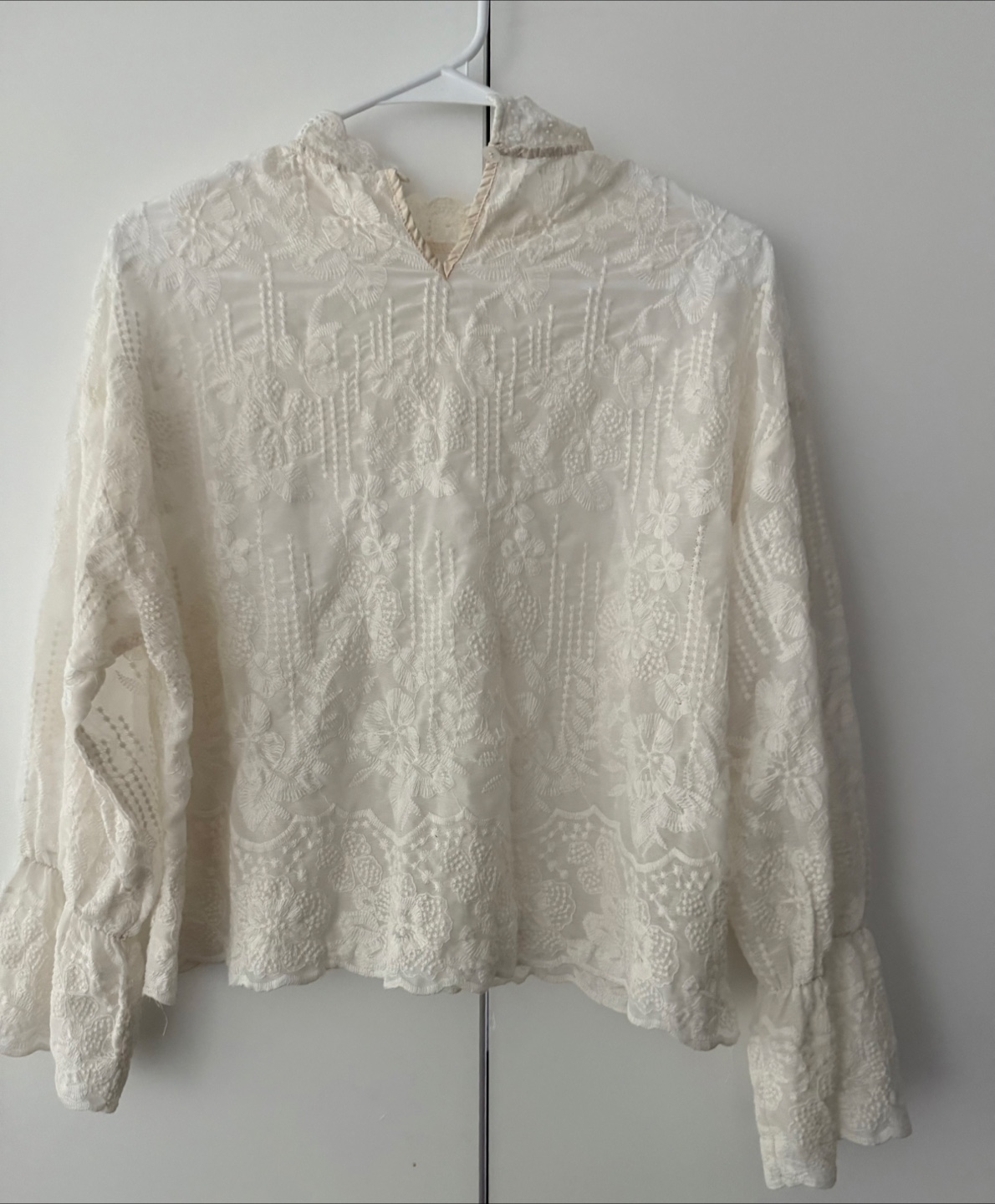 White Floral Lace Top - photo 2
