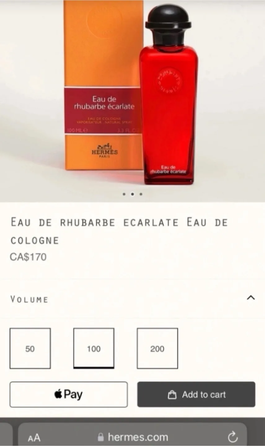 Hermes Eau de Rhubarbe Ecarlate Cologne image indicator(3)
