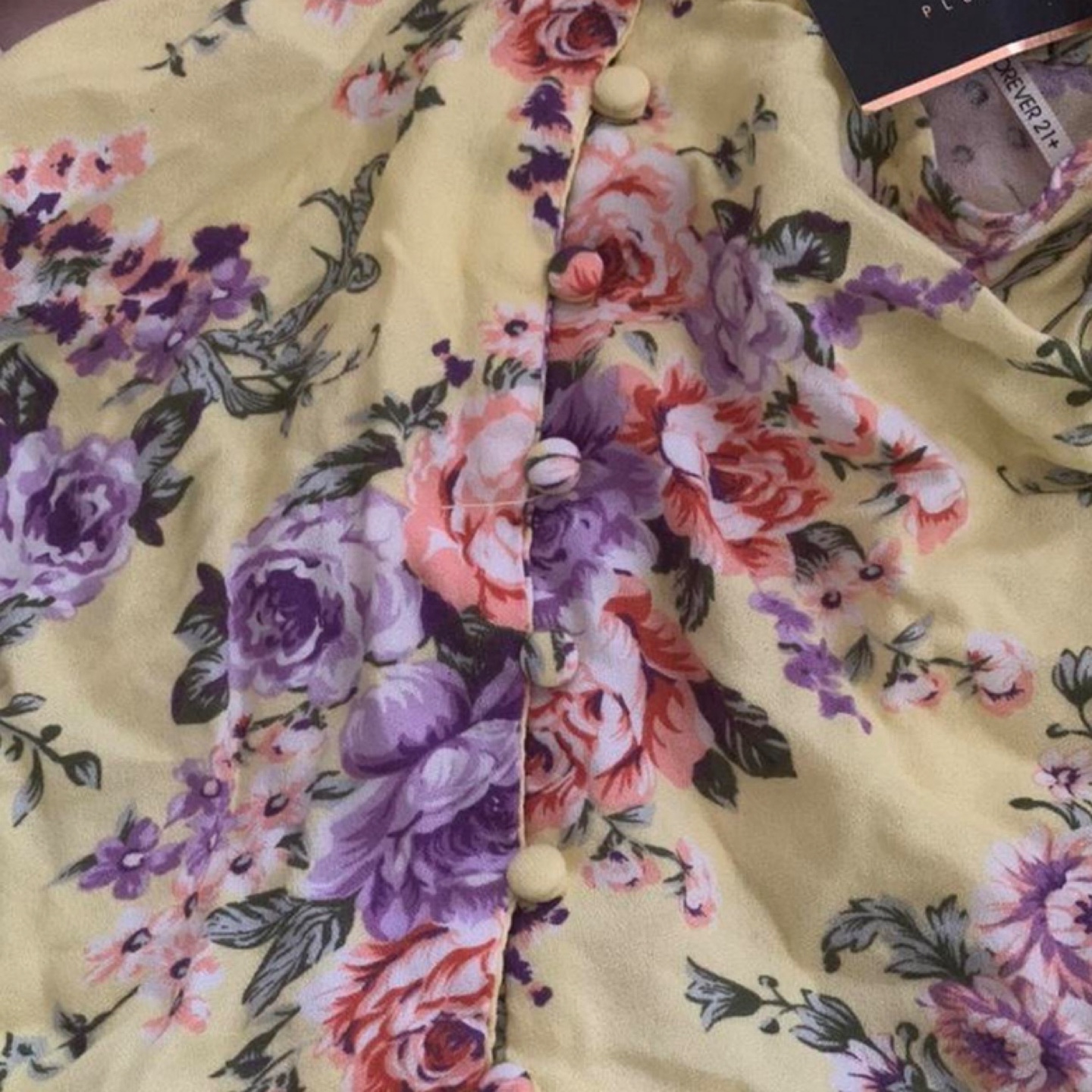 plus size really cute yellow button  flower dress - photo 4