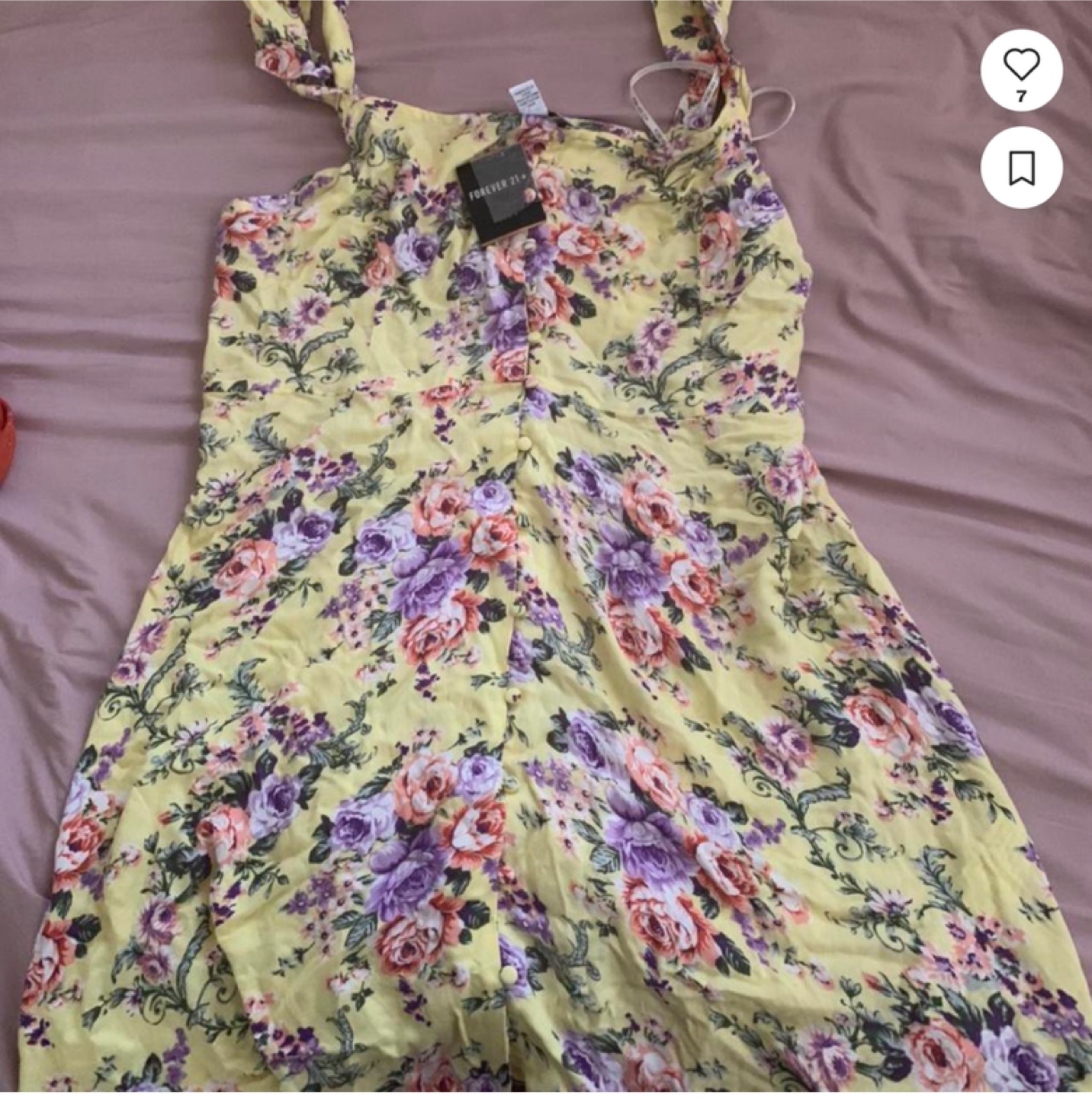 plus size really cute yellow button  flower dress