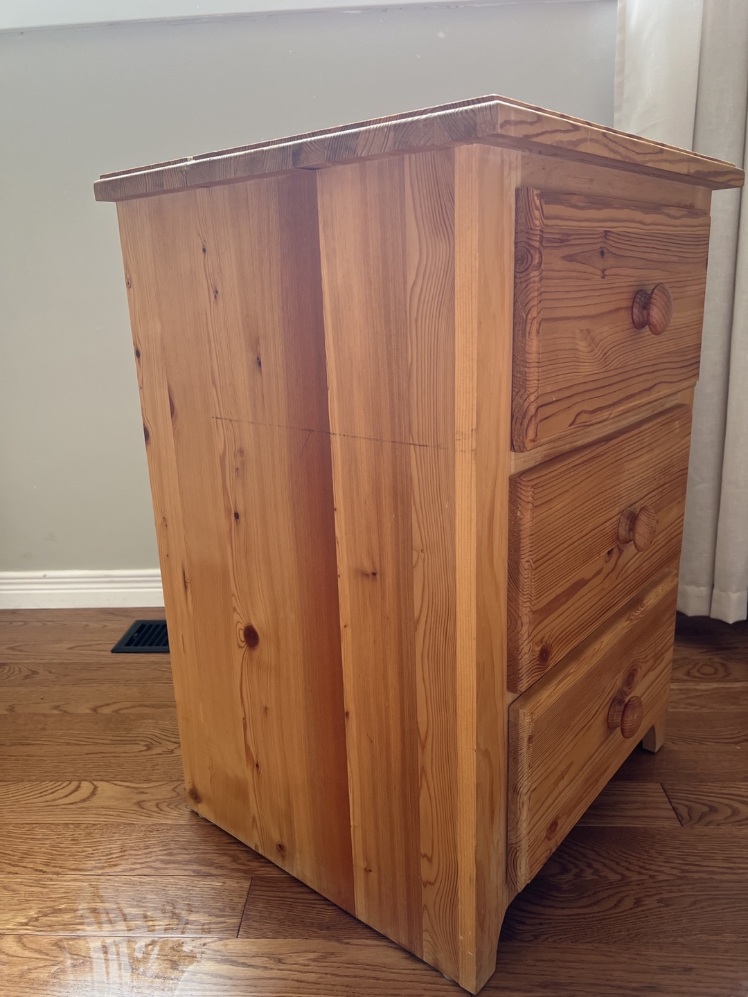 Wooden side table with 3 Drawers - photo 2