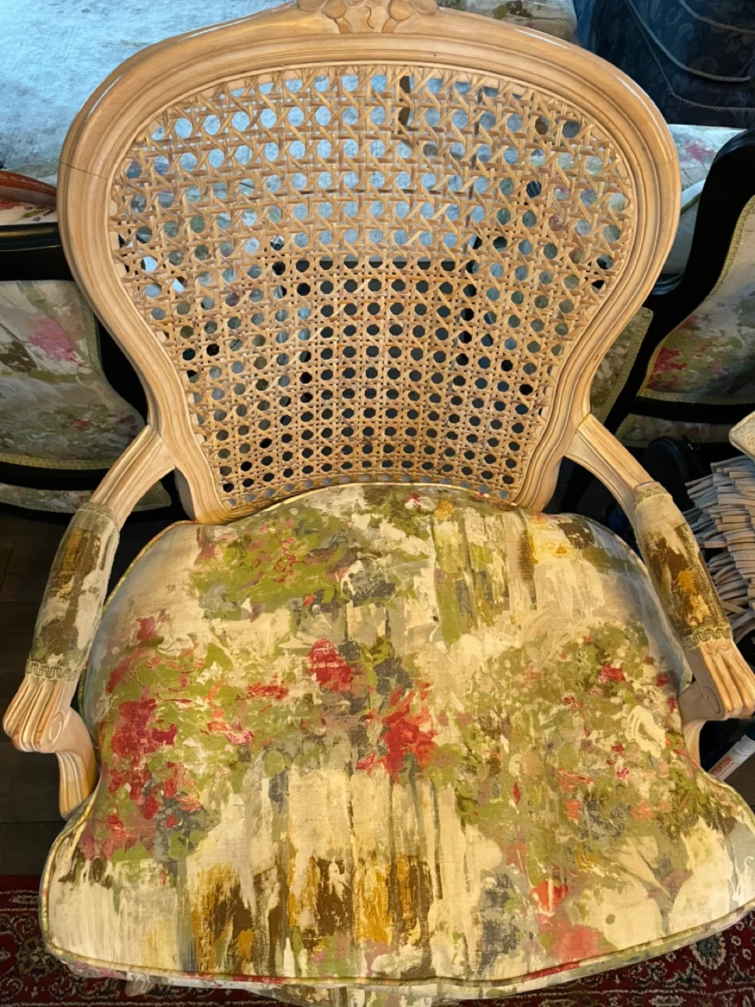 French Louis XV Style Cane Back Chair image indicator(2)