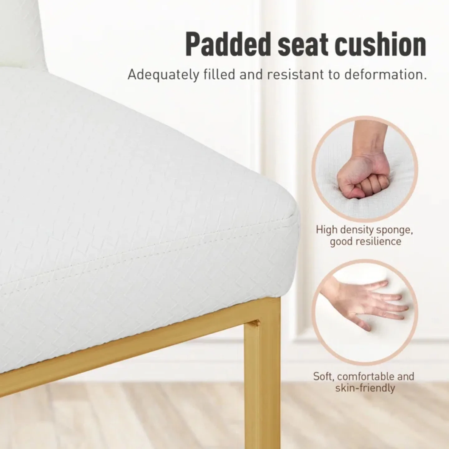 2 Forsyth 24'' Bar Stools, White & Gold image indicator(3)