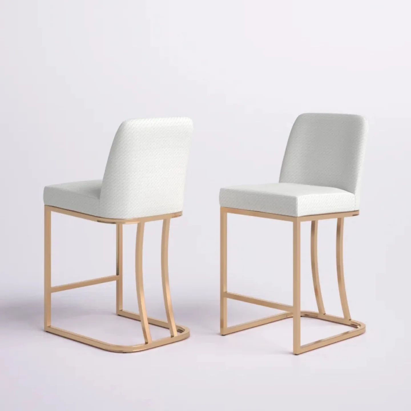 2 Forsyth 24'' Bar Stools, White & Gold image indicator(5)