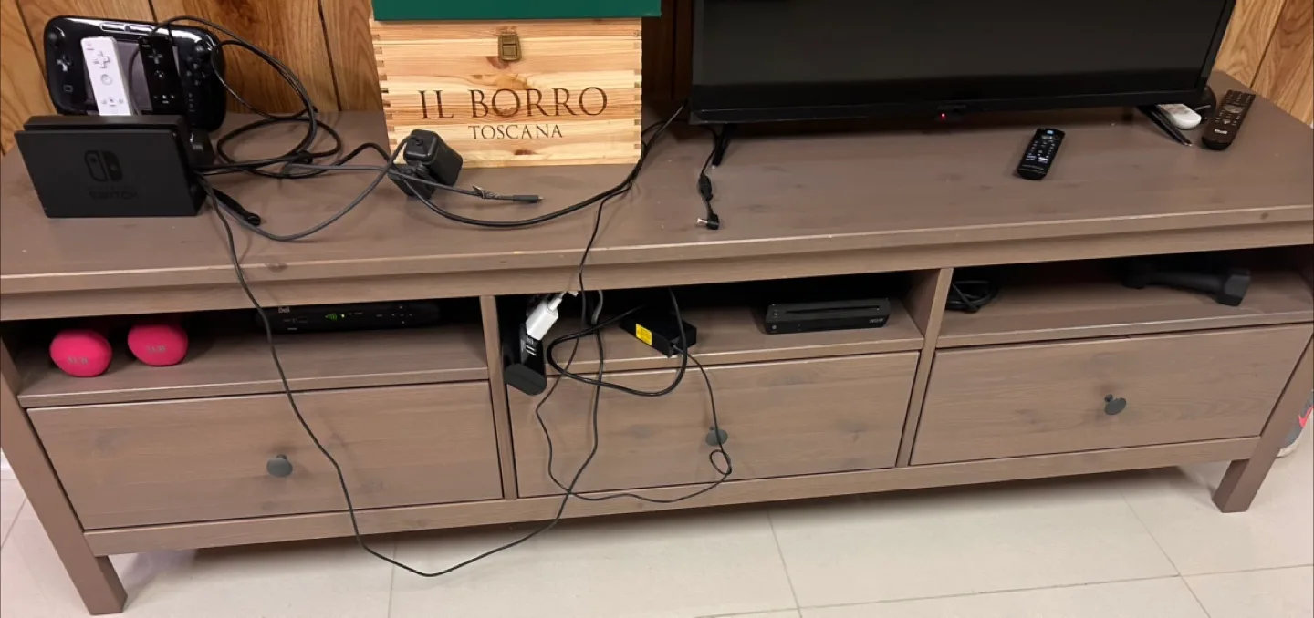 IKEA HEMNES TV Bench - Gray- Brown or entrance bench for storage thumbnail