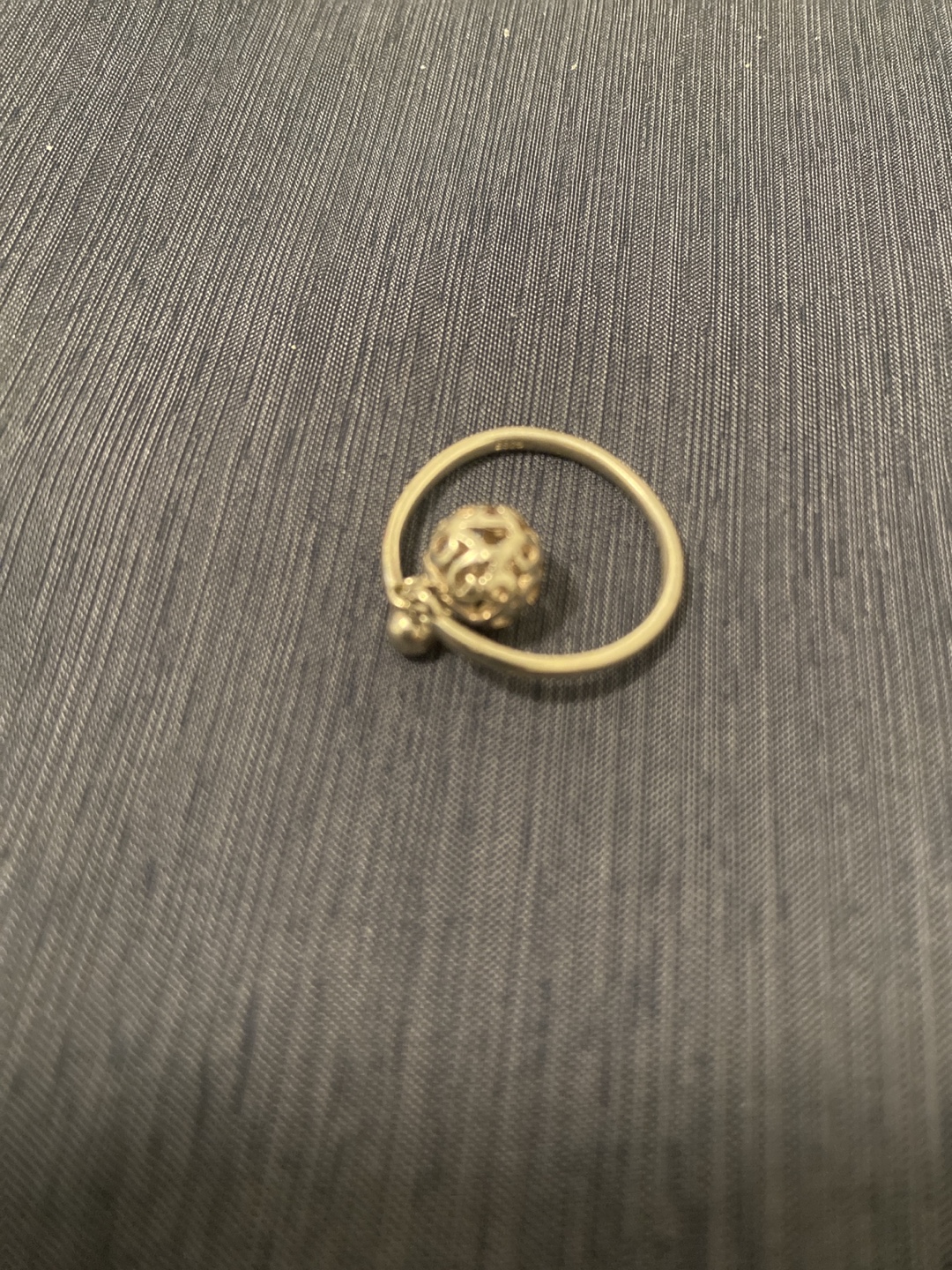 Sterling Silver Ring with Hollowed Charm - photo 4