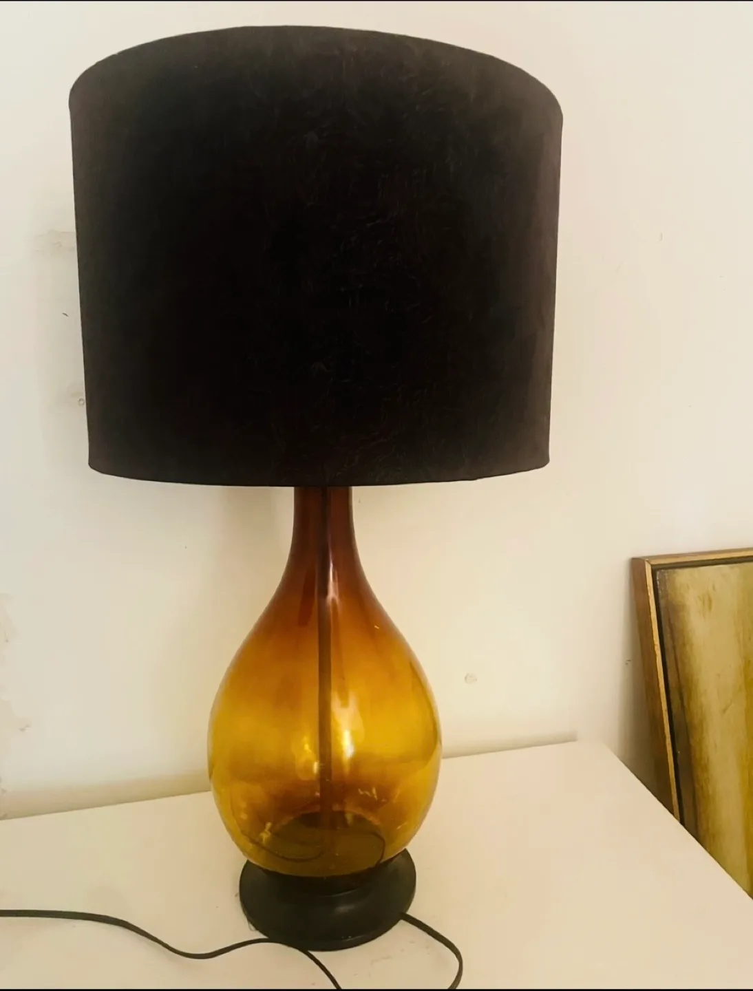 MCM Amber glass lamp thumbnail