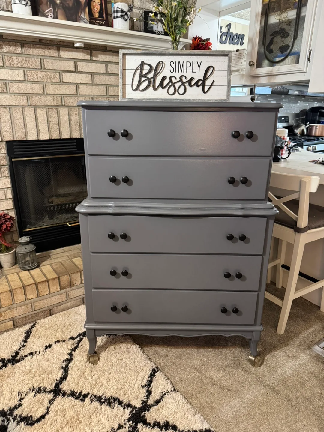 ✨✨BEAUTIFUL GRAY TALL 5 DRAWER DRESSER✨✨ thumbnail