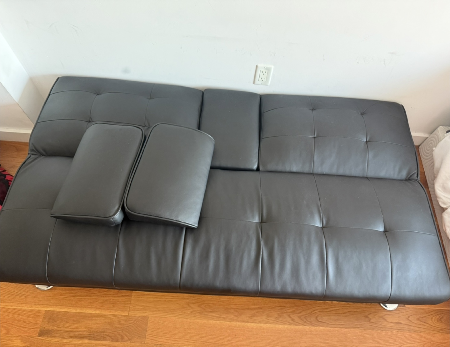 Black Futon Sofa Bed with Cup Holders - photo 2