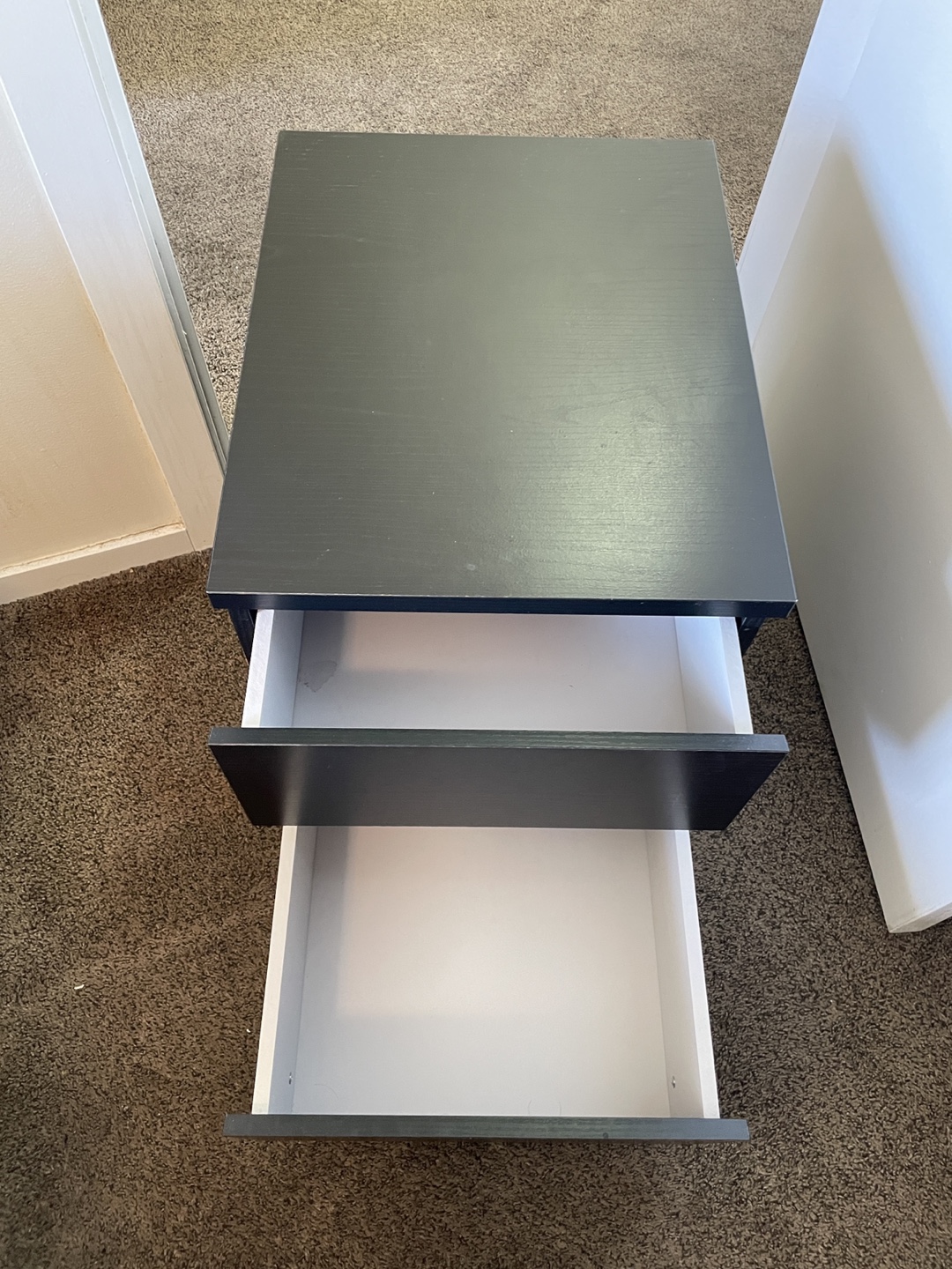 Black Nightstand with Two Drawers - photo 3