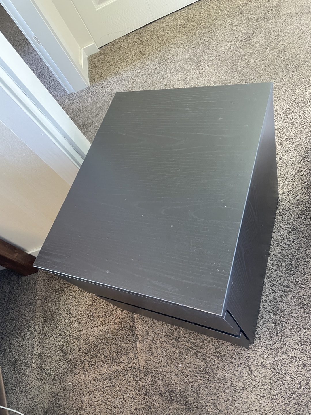 Black Nightstand with Two Drawers - photo 2
