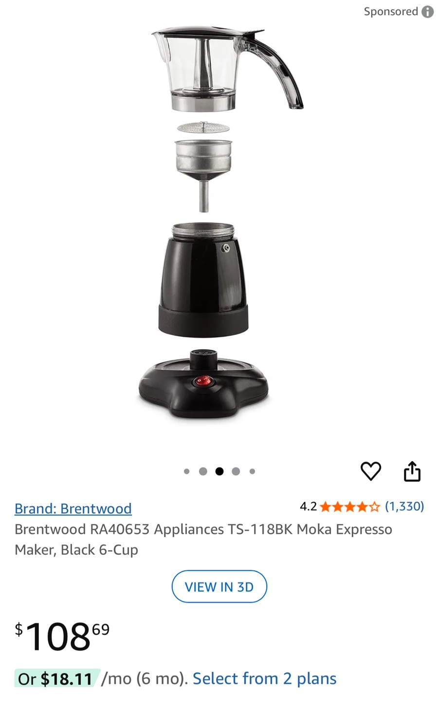 Brentwood Moka Espresso Maker - photo 3