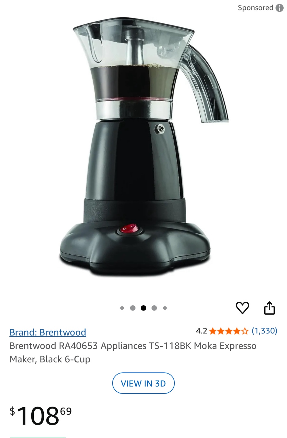 Brentwood Moka Espresso Maker - photo 2