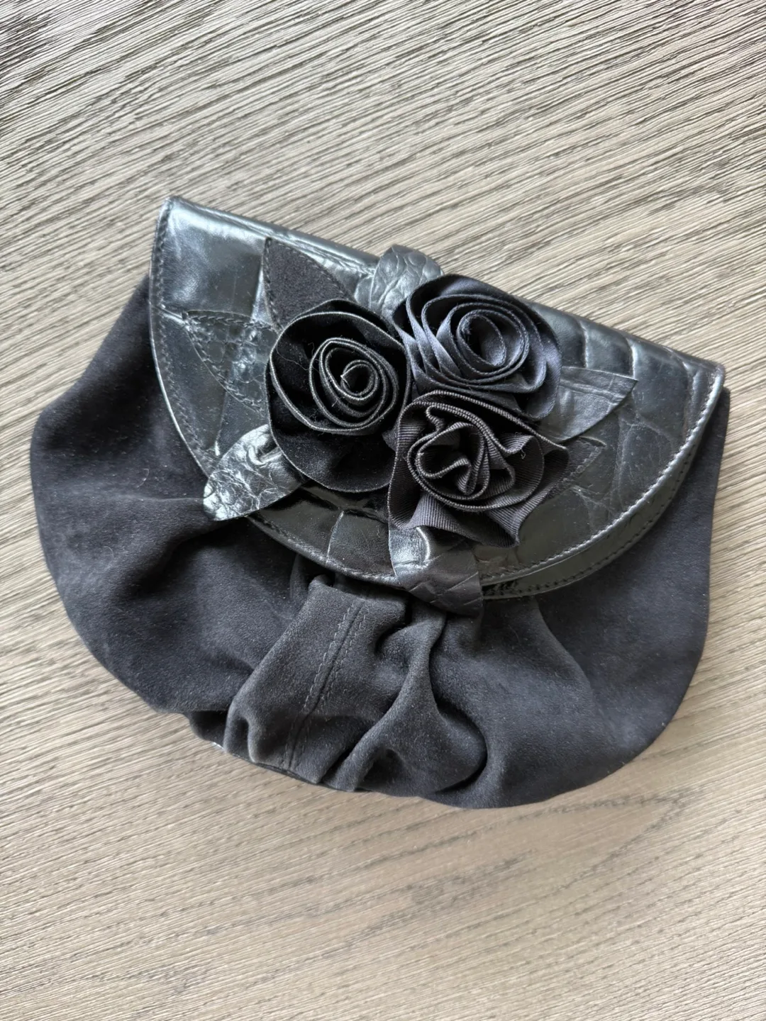 Black Floral Clutch Purse thumbnail