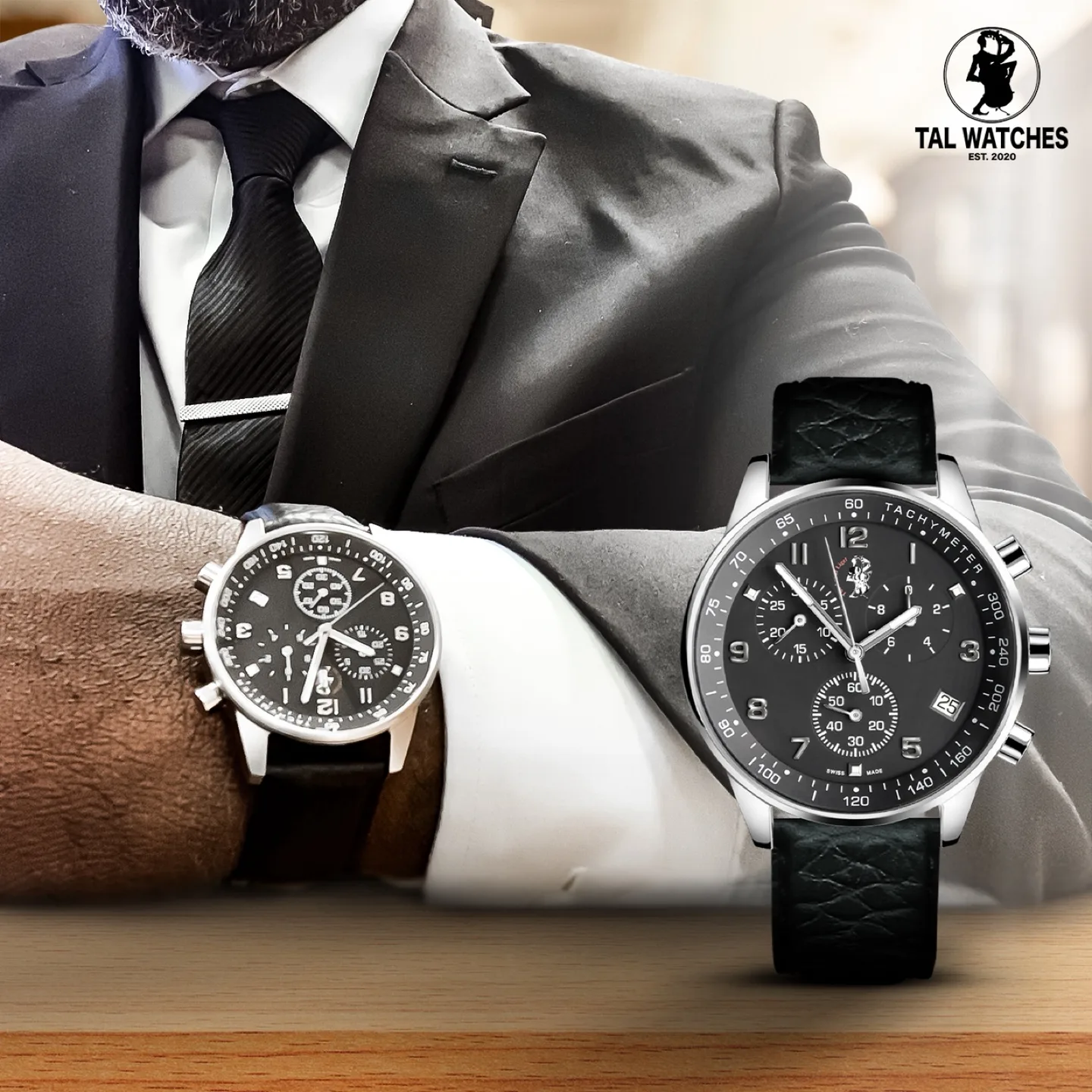 TAL WATCHES - Swiss Wristwatch Arena Black Dial image indicator(4)