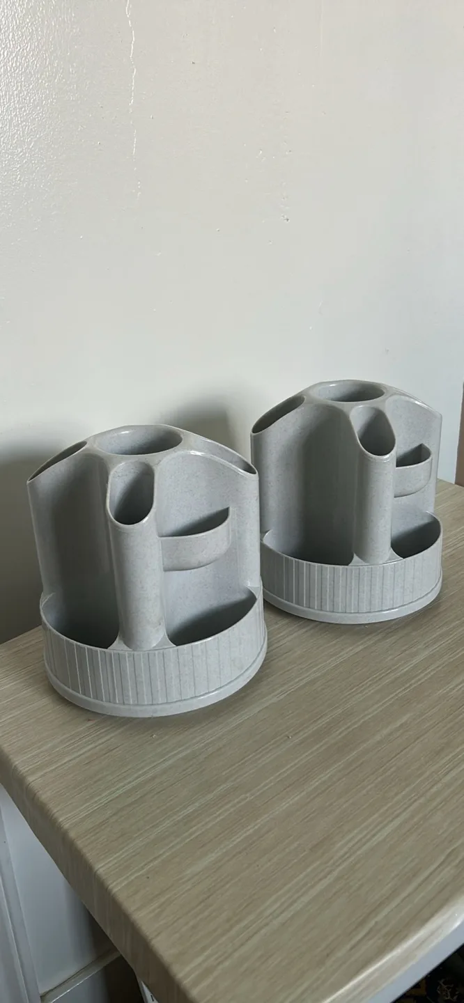 Set of 2 Grey Desk Organizers thumbnail