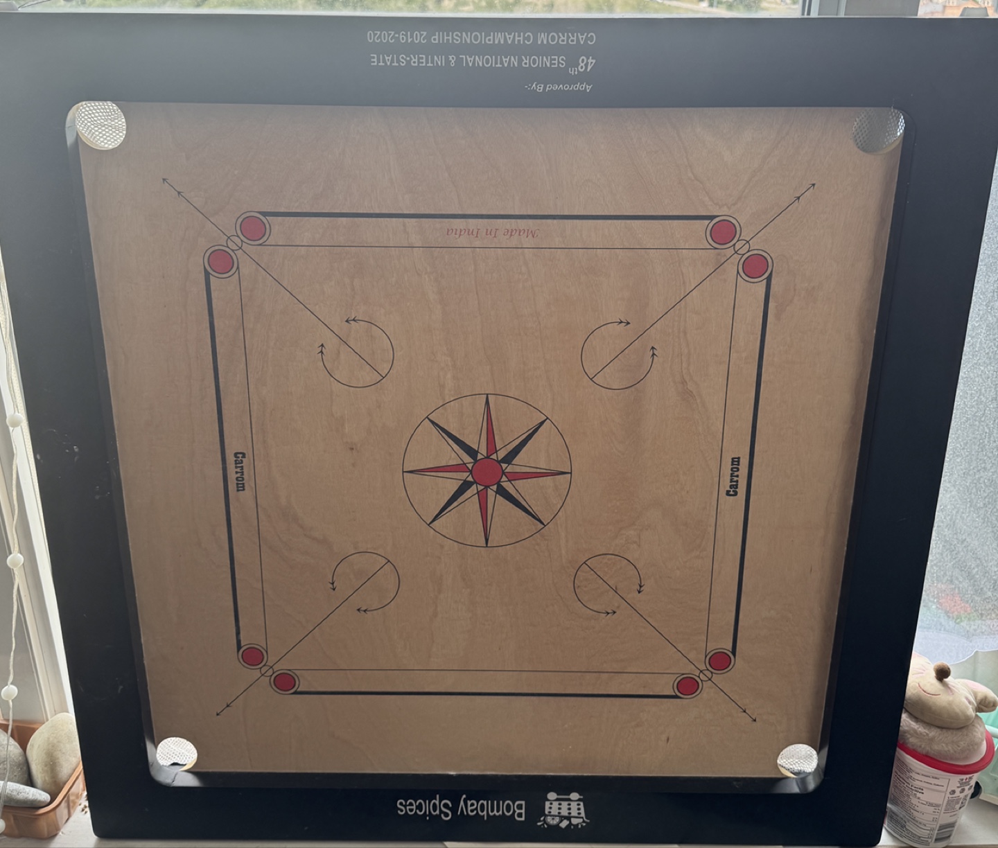 Carrom Board Game with wooden coin