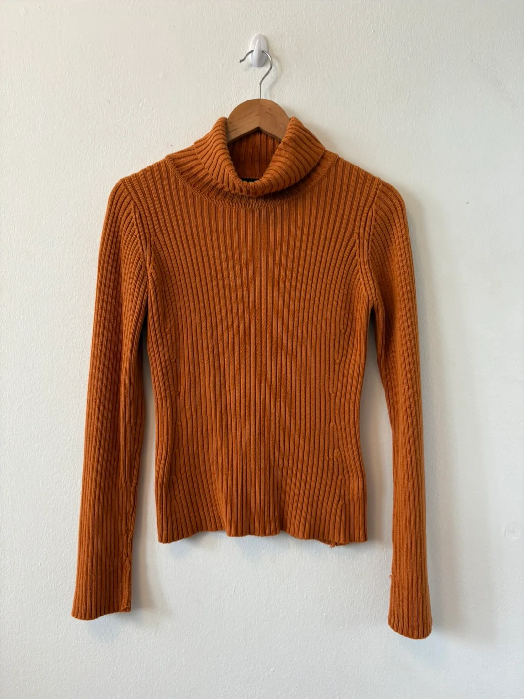 Orange Ribbed Turtleneck Sweater thumbnail