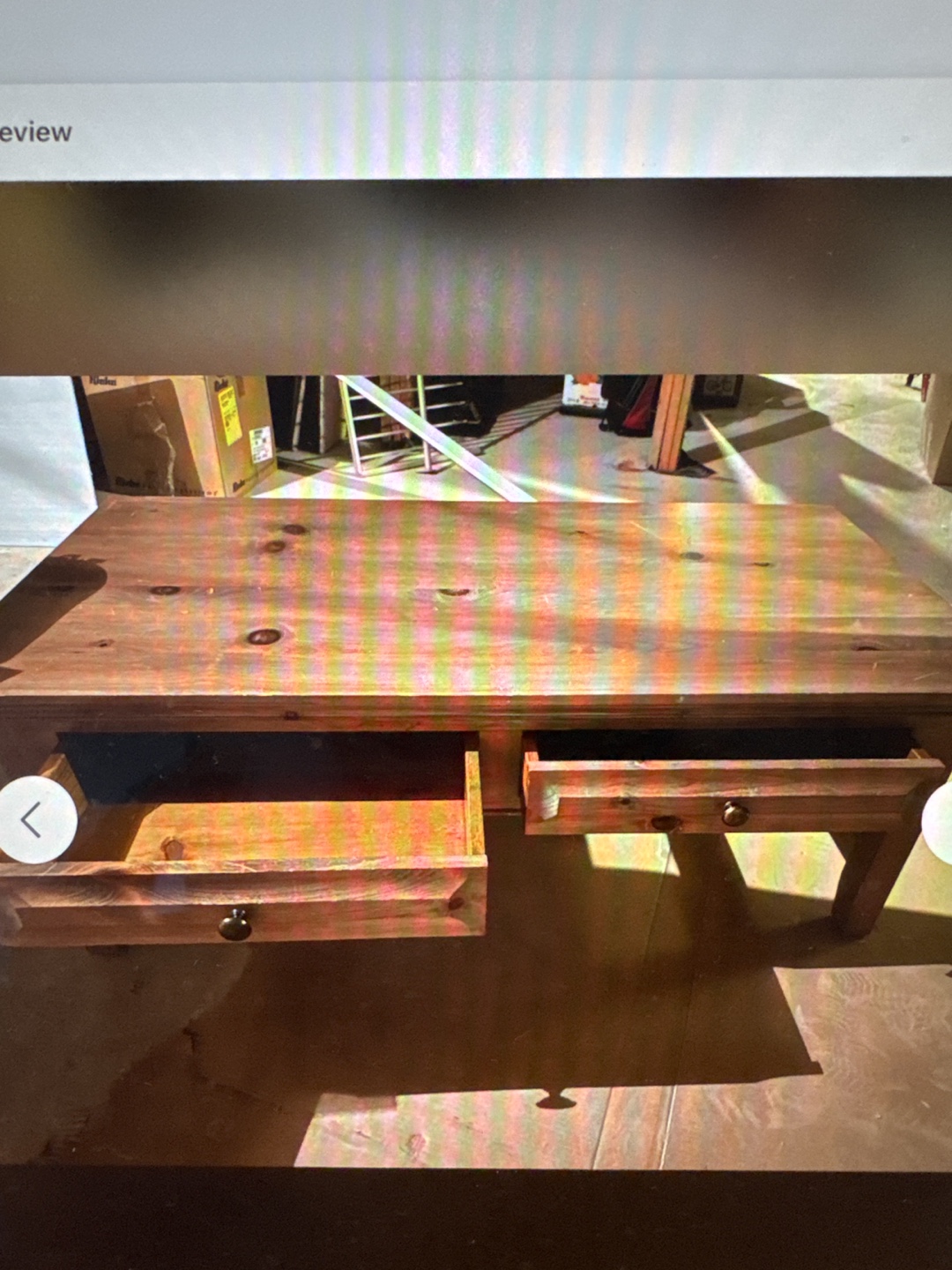 Wooden Coffee Table with Drawers