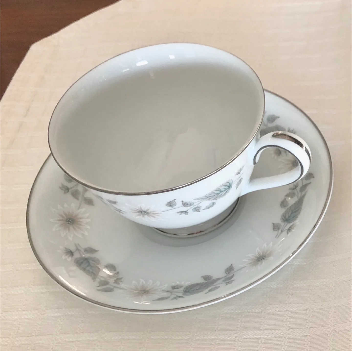 NEW NORITAKE FOOTED CUP & SAUCER - WELLESLEY image indicator(2)