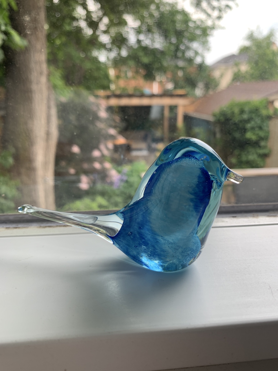 Blue Glass Bird Ornament